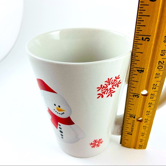 Christmas Snowman Coffee Mug Ceramic California Pantry Mug Snowman Red Snowflake - Picture 6 of 7